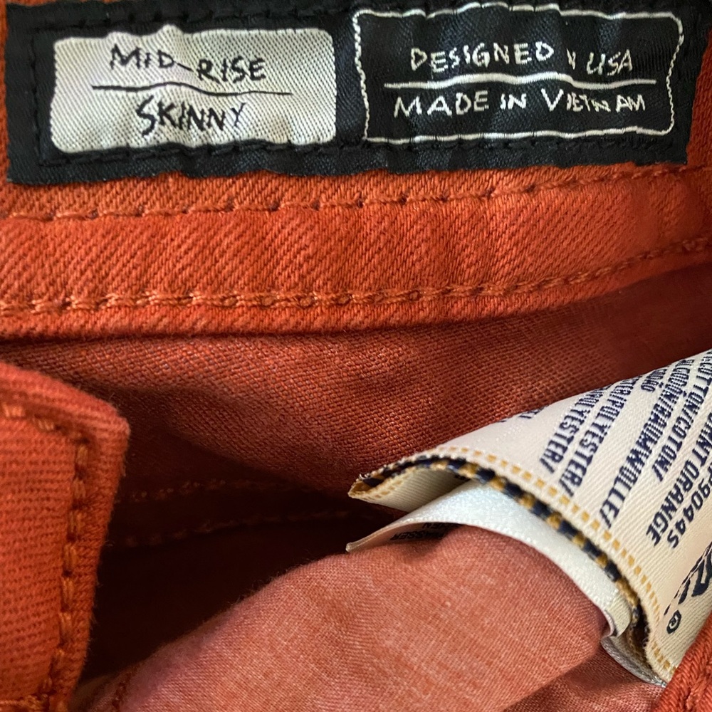 *SOLD* Miss Me Flame Orange Mid Rise Skinny Jeans - Picture 5 of 9